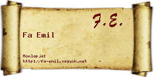 Fa Emil névjegykártya
